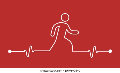 Walking Makes Your Heart Stronger And Cardiology Healthier Concept Icon
