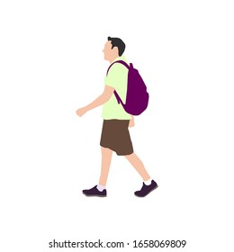 Walking male person sihouette illustration (side view)