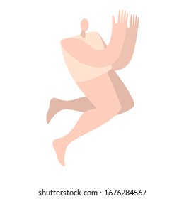 Hombre andando. Modelo corporal humano. Elemento de diseño. Ilustración vectorial.