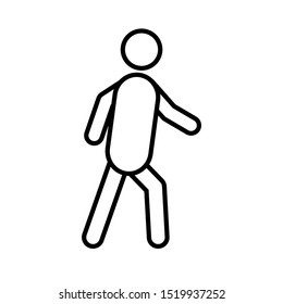 Walking man icon design. Walking man icon in outline style design. Vector illustration.