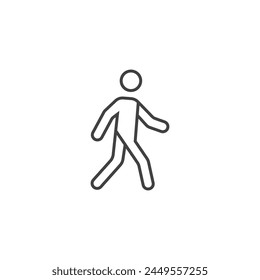 Walking man icon in flat style. People vector illustration on isolated background. Transport sign business concept.