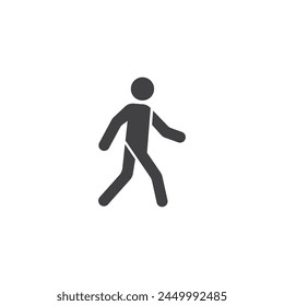 Walking man icon in flat style. People vector illustration on isolated background. Transport sign business concept.