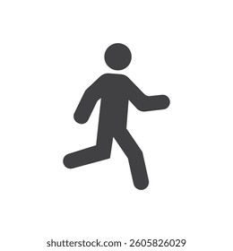 Walking man icon in flat style. People vector illustration on isolated background. Transport sign business concept.