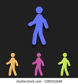 walking man icon in multi color. Simple glyph vector of Ban set for UI and UX, website or mobile application on white background