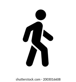 Walking man icon People in motion active lifestyle sign