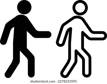Walking man icon set . People walking symbol. Vector illustration	