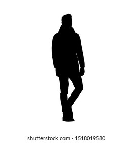 Walking Man Isolated Vector Silhouette