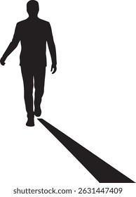 Walking man. Line icon. Editable stroke