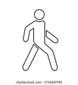 Walking man line icon. isolated human pictogram. 