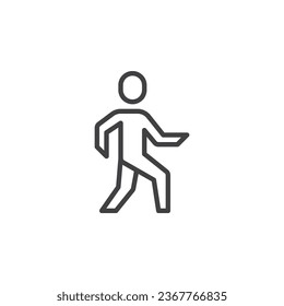 Walking man line icon. linear style sign for mobile concept and web design. Walk sports outline vector icon. Symbol, logo illustration. Vector graphics