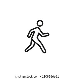 Walking man line icon. Runner, pedestrian, escape. Activity concept. Can be used for topics like sport, traffic, road signs.