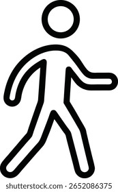 Walking man line transparent icon 