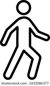 Walking man line transparent icon 
