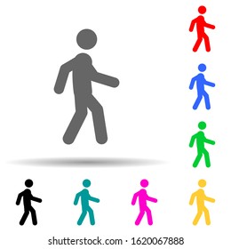 Walking, man multi color style icon. Simple glyph, flat vector of walking