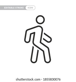 Walking man outline icon. Full vector illustration