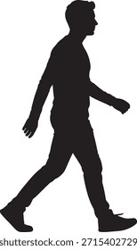 Walking Man Silhouette Symbolisierung Bewegung, Freiheit und Leben Reise