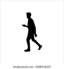 A walking man silhouette vector art.