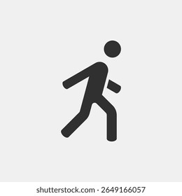 The walking man. A simple vector icon or pictogram in a modernist style