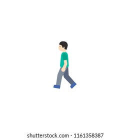 Walking Man Vector Flat Icon. Hiking Icon