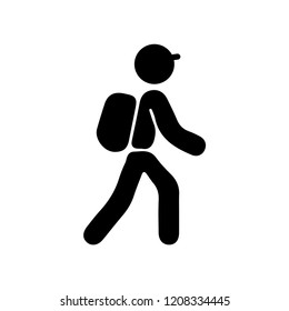 Walking man. Vector icon illustration.