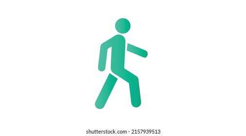 walking man vector icon in modern flat design isolated on white background. Man walking symbol vector illustration.