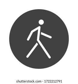 Walking man vector icon. People walk sign illustration. Pedestrian pictogram.