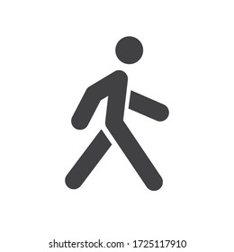 Walking man vector icon. People walk sign illustration. Pedestrian pictogram.