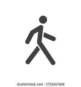 Walking Man Vector Icon. People Walk Sign Illustration. Pedestrian Pictogram.