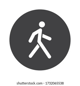 Icono vectorial del hombre caminante. La gente camina por la ilustración. Pictograma peatonal.