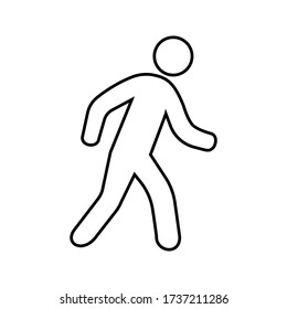 Walking man vector icon. People walk sign illustration. Pedestrian pictogram.