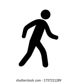 Walking man vector icon. People walk sign illustration. Pedestrian pictogram.