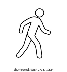 Walking man vector icon. People walk sign illustration. Pedestrian pictogram.