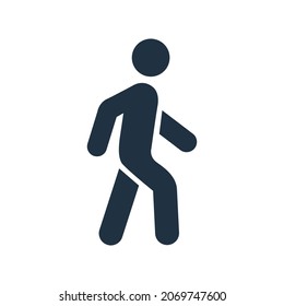 Walking man vector icon. People walk sign illustration