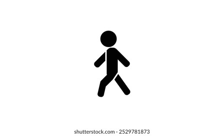 Walking man vector icon. People walking sign illustration on white background.