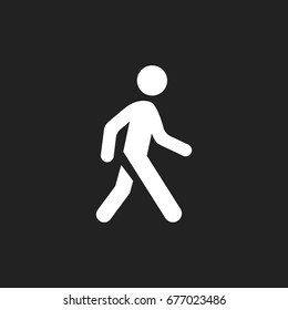 Walking Man Vector Icon. People Walk Sign Illustration.