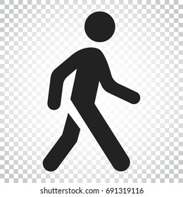 Walking Man Vector Icon. People Walk Sign Illustration. Business Concept Simple Flat Pictogram On Isolated Background.