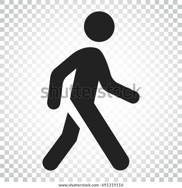 歩く男性のベクター画像アイコン 人々が歩くサインイラスト 分離型背景にビジネスコンセプトの簡単な平らな絵文字 のベクター画像素材 ロイヤリティフリー