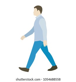 Walking man vector illustration flat design