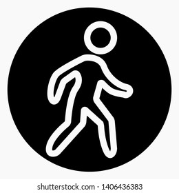 Walking man vector pictograph isolated minimal single flat linear icon for application and info-graphic. Commercial line vector icon for websites and mobile minimalistic flat design.
