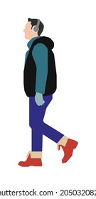 Ilustración de silueta de hombre caminante (con ropa de invierno)