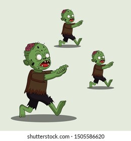 walking monsters illustration design, Halloween character design.