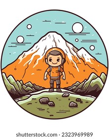 Walking in mountain vector t-shirt design graphic, 