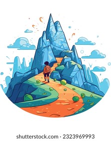 Walking in mountain vector t-shirt design graphic, 