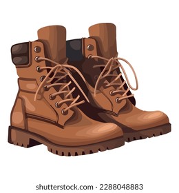 Walking in nature with a pair of boots isolated