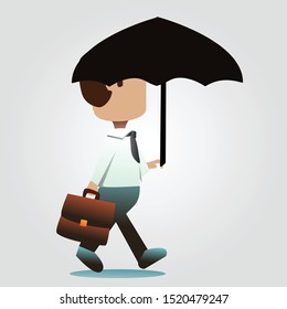 Walking office worker vector illustration