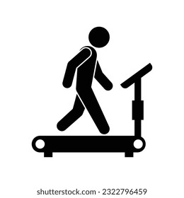 Caminando en el diseño de iconos de la cinta de correr. aislado de fondo blanco. ilustración vectorial
