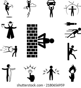 walking on walls man icon in a collection with other items
