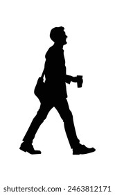 walking people silhouette. walking man silhouette. walking men isolated on white background. Vector illustration. men walking illustration. hand drawn.