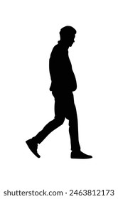 walking people silhouette. walking man silhouette. walking men isolated on white background. Vector illustration. men walking illustration. hand drawn.