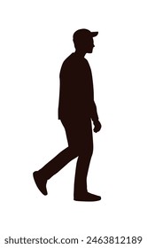 walking people silhouette. walking man silhouette. walking men isolated on white background. Vector illustration. men walking illustration. hand drawn.